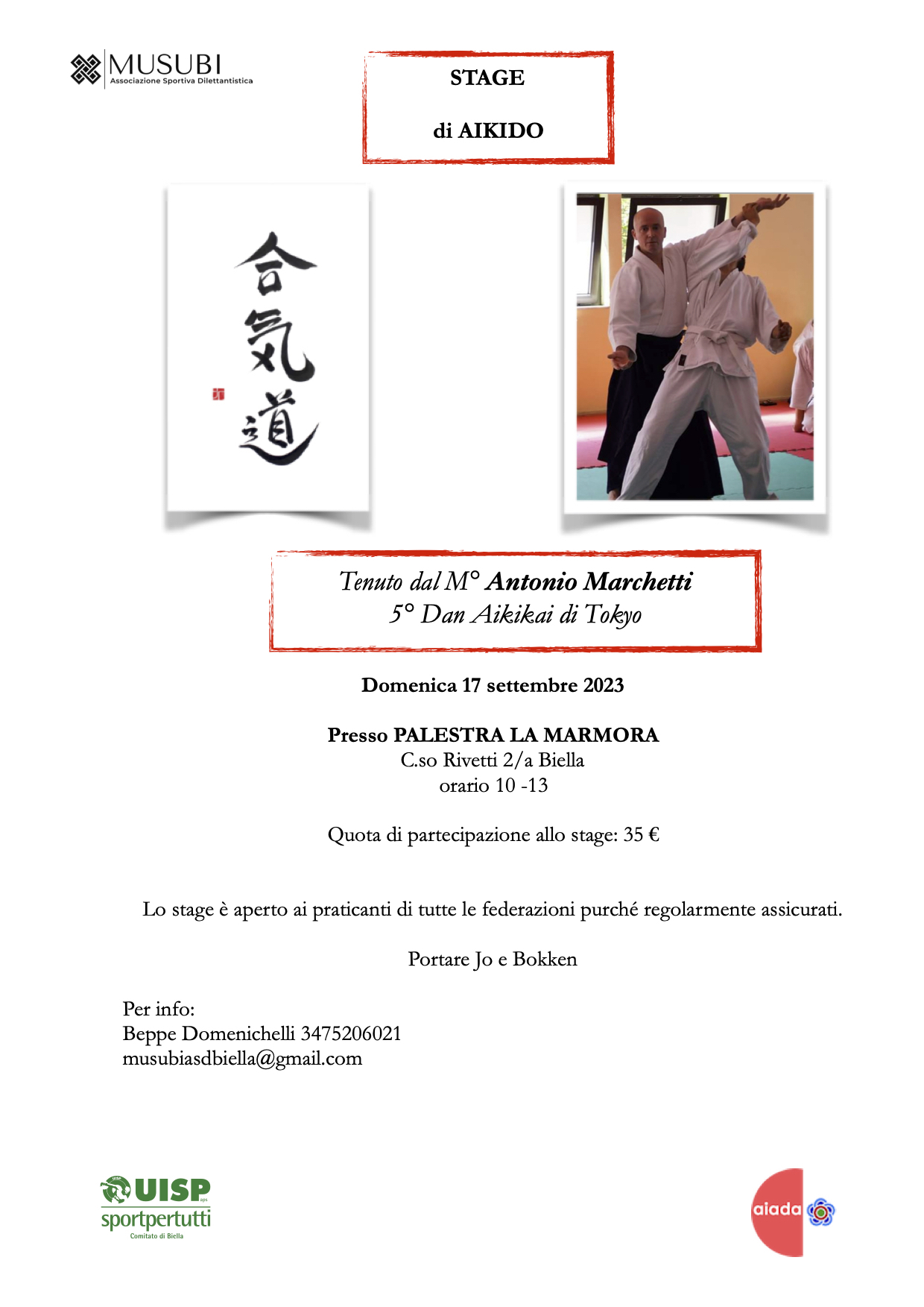 Stage aikido - 17 settembre 2023 - Biella